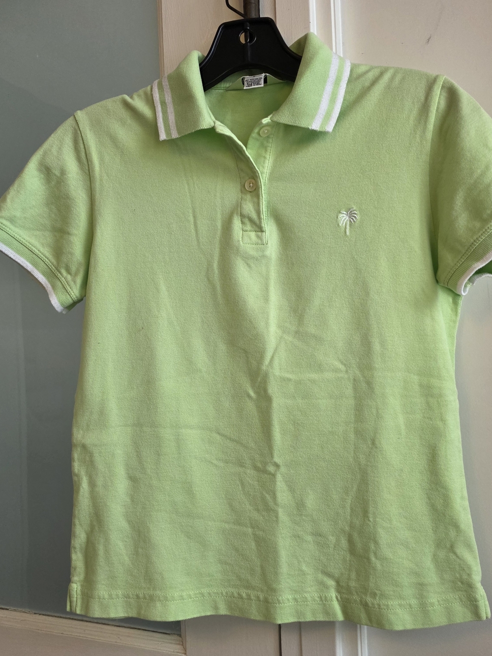 Lilly Pulitzer Lime Green Polo with White Accents, Sz Small